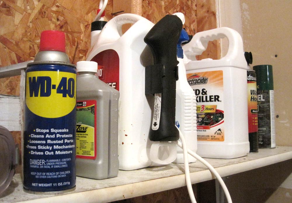 Example of typical household materials you might have in your garage