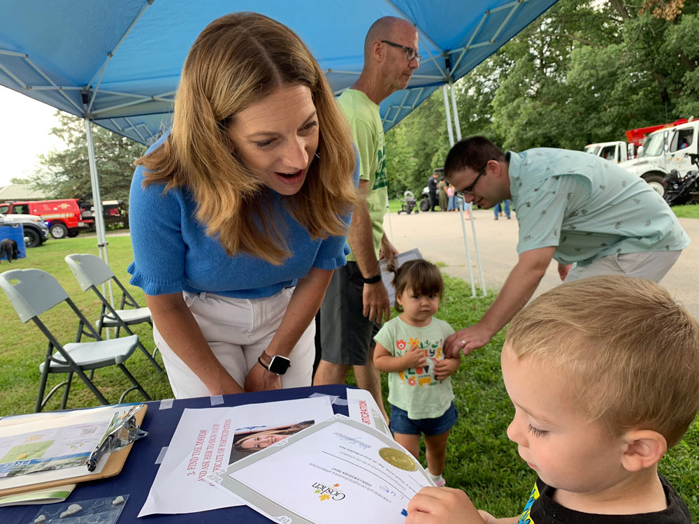Mayor Gina Leichty at the City's Touch a Truck event.