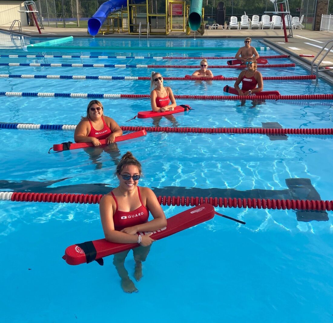 Shanklin Pool lifeguards pose for a photo to kickoff the 2023 summer season.