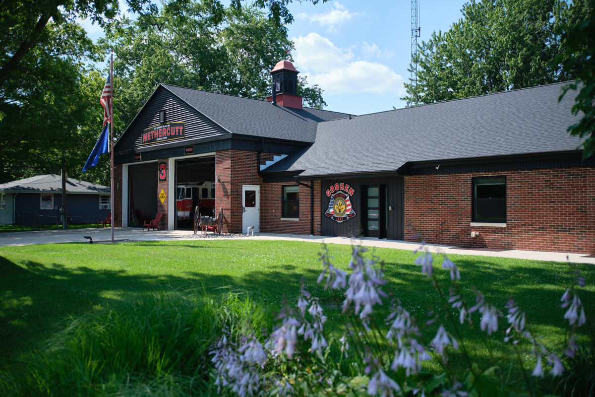 An exterior image of the Fire Station on College Avenue.