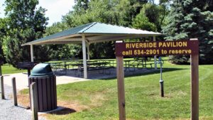 A photo of the rentable Riverside Pavilion.